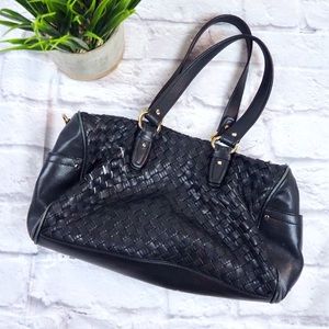 COLE HAAN Village Jade Woven Leather Satchel 🧥